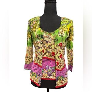 Alberto Makali Colorful Floral Blouse (Deadstock original price $195)